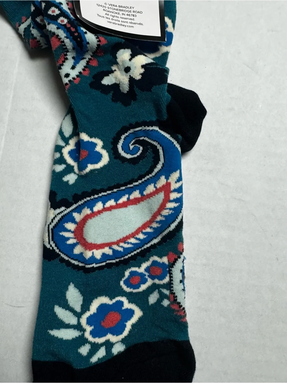 Vera Bradley Haymarket Paisley Jewel Crew Socks Size: 5-10